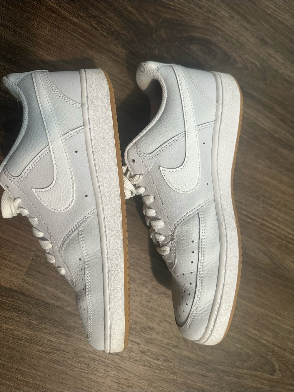 Nike White Leather Low-Top Sneakers with Gum Outsole